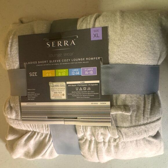 Sierra LADIES SHORT SLEEVE COZY LOUNGE ROMPER - Picture 1 of 4
